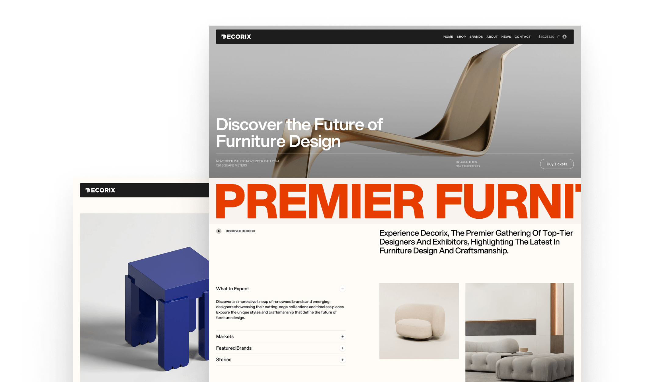Design Exhibitions and Showcases theme demo screenshot