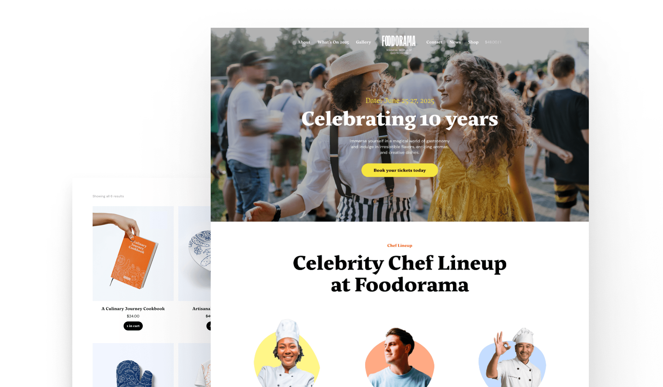 Food Festivals, Chef Exhibitions, Street Food Extravaganzas theme demo screenshot