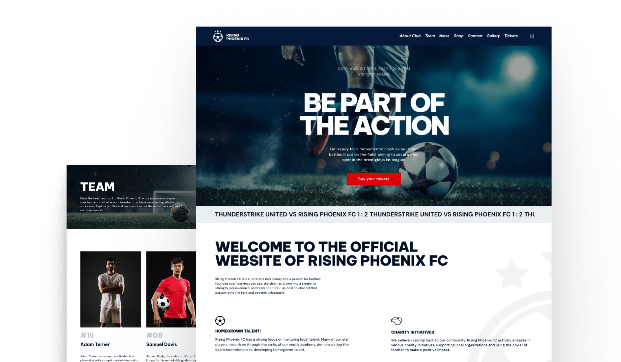 Sports Clubs, Champions and Enthusiasts theme demo screenshot