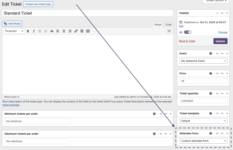 Custom Forms add-on — standalone attendee form rendered on the Tickera checkout