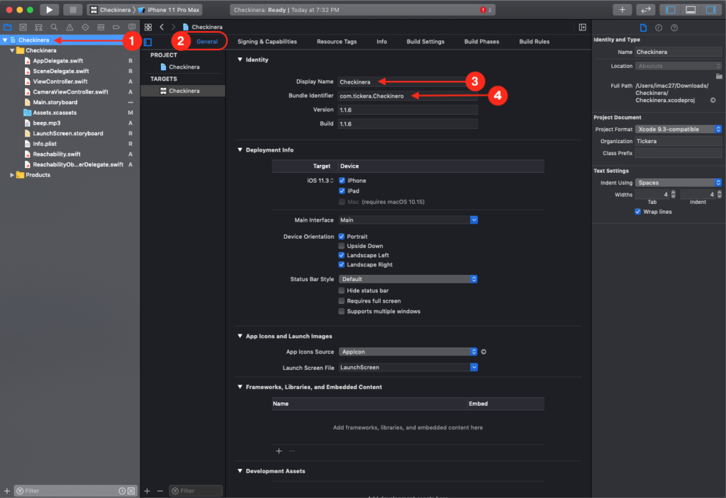 Checkinera - iOS source code editing - Tickera