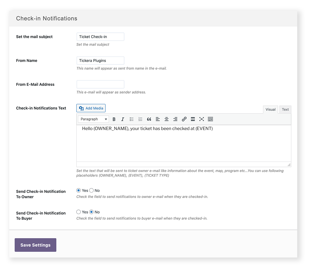 check-in notifications
