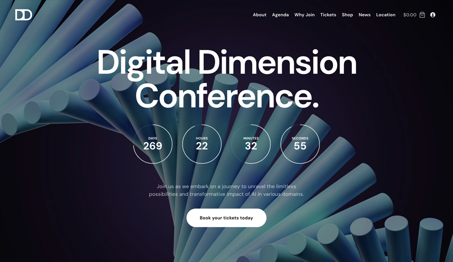 Dimenix — WordPress event theme preview