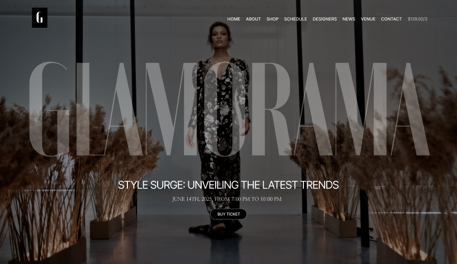 Glamorama — WordPress event theme preview