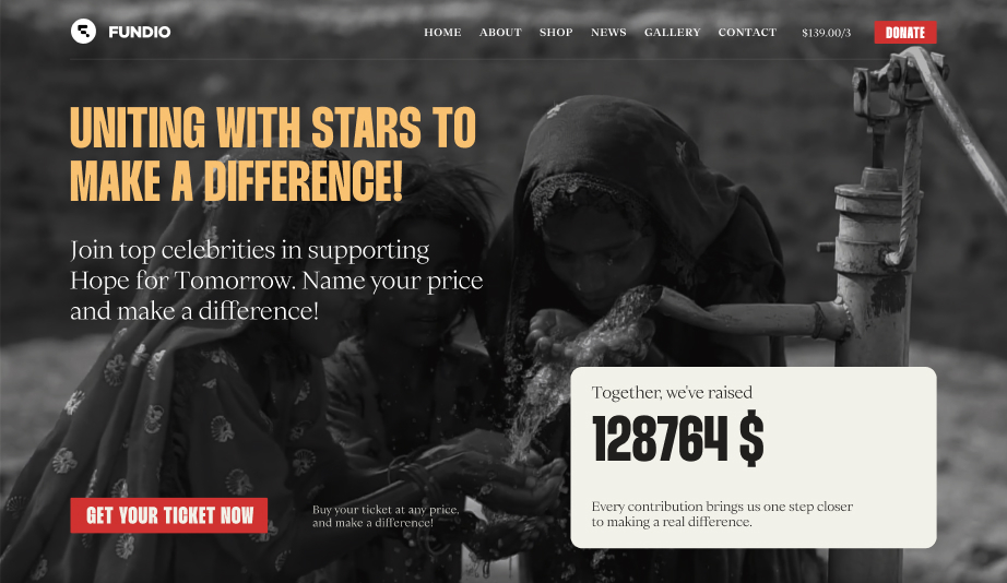 Fundio — WordPress event theme preview